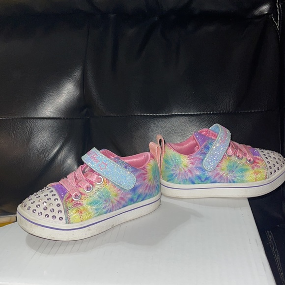 SKECHERS Toddler Girls' Twinkle Toes® Sparkle Rayz Groovy Dreams Shoes - Picture 6 of 8